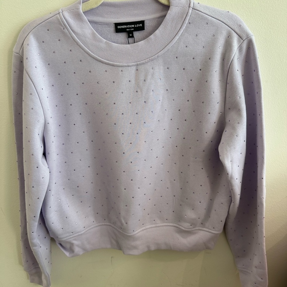 Generation Love Light Purple Dotted Crop Top